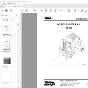 Yale Forklift GDP/GLP35-55LJ/MJ (C813) ERSATZTEILKATALOG PDF
