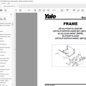 Yale Forklift GLP/GDP 16/20 AF (B810) Service Manual - PDF DOWNLOAD