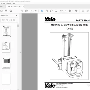 Yale Forklift MCW 25 E, MCW 30 E, MCW 25 E (C819) Parts Manual PDF
