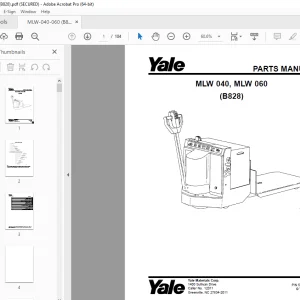 Yale Forklift MLW 040, MLW 060 (B828) Parts Manual - PDF DOWNLOAD
