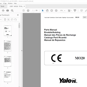 Yale Forklift MO20 Parts Manual PN 524170129 - PDF DOWNLOAD