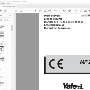 Yale Forklift MP 20X Parts Manual 272487600 - PDF DOWNLOAD