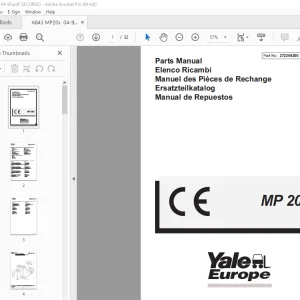 Yale Forklift MP 20X Parts Manual PN 272355200 - PDF DOWNLOAD