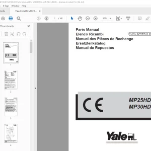 Yale Forklift MP25HD MP30HD Parts Manual PN 524187172 - PDF DOWNLOAD