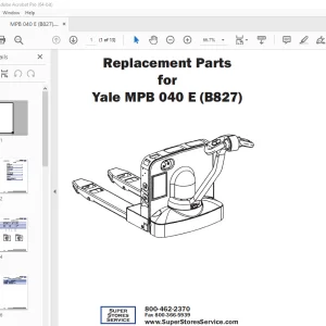 Yale Forklift MPB 040 E (B827) Parts Manual - PDF DOWNLOAD
