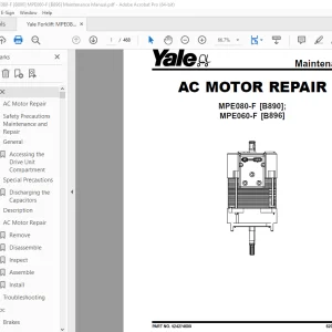 Yale Forklift MPB040E [B827] MPW045E [B802] Maintenance Manual PDF