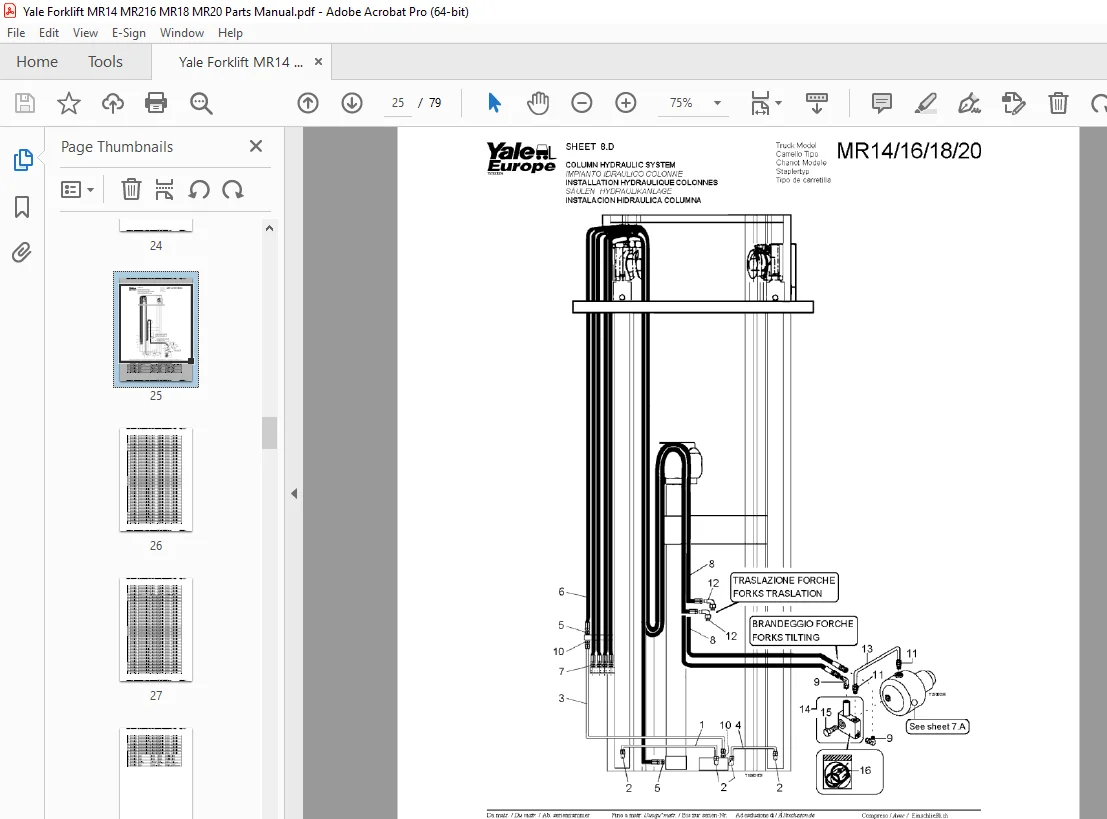 Yale Forklift MR14 MR216 MR18 MR20 Parts Manual - PDF DOWNLOAD - Image 3