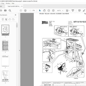 Yale Forklift MR14 MR216 MR18 MR20 Parts Manual - PDF DOWNLOAD