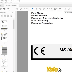 Yale Forklift MS 10E Parts Manual PN 258979903 - PDF DOWNLOAD