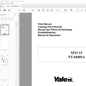 Yale Forklift MTC15, NTA040SA Parts Manual PN 524148293 PDF