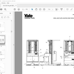 Yale Forklift OS 030 EA Parts Manual - PDF DOWNLOAD
