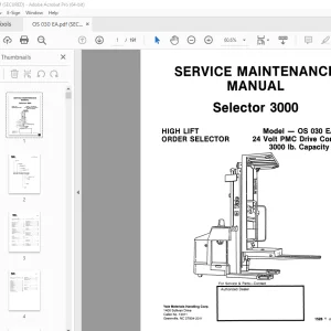 Yale Forklift OS 030 EA Service Maintenance Manual - PDF DOWNLOAD