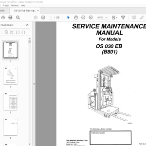Yale Forklift OS 030 EB (B801) Service Maintenance Manual - PDF DOWNLOAD