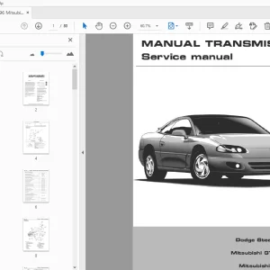 1991-1996 Mitsubishi 3000GT VR4 Manual Transmission Service Manual - PDF