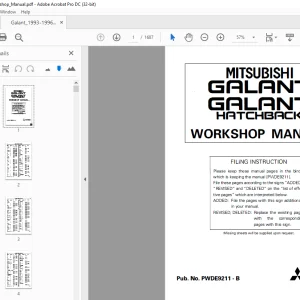 1993-1996 Mitsubishi Galant & Galant Hatchback Service Manual - PDF