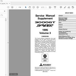 1995 Mitsubishi 3000GT Spyder Supplement Service Manual Vol 3 - PDF
