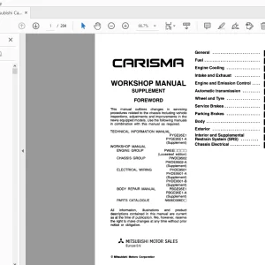 1998 Mitsubishi Carisma Chassis Supplement Service Manual - PDF