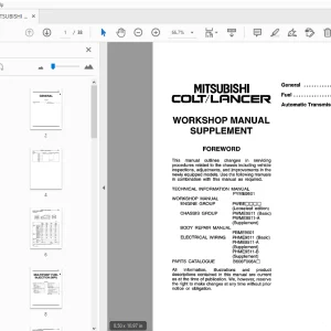 2000 MITSUBISHI COLT/LANCER SUPPLEMENT SERVICE MANUAL - PDF