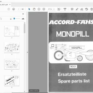 Accord-Fahse Monopill Parts Manual 9001 - PDF