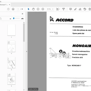 Accord Monoair F Precision drill Parts Manual - PDF