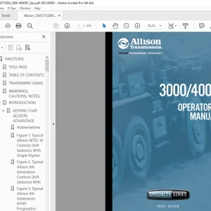 Allison Transmission 3000 / 4000 Operator's Manual - PDF DOWNLOAD