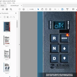 Allison Transmission 3000 / 4000 Series Shift Selector Operation Manual PDF