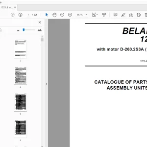 BELARUS 1221.4 with motor D-260.2S3A (100,0 kW) PARTS & ASSEMBLY UNITS MANUAL - PDF
