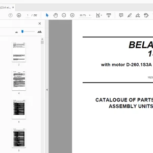 BELARUS 1523.4 with motor D-260.1S3A (116,0 kW) PARTS & ASSEMBLY UNITS MANUAL - PDF