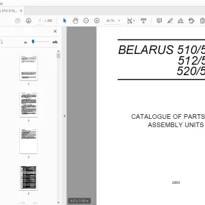 BELARUS 510/510.1/512/512.2/520/522 Parts & Assembly Units Manual - PDF