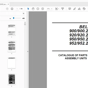 Belarus 900 900.2 900.3 920 920.2 920.3 950 950.2 950.3 952 952.2 952.3 PARTS & ASSEMBLY UNITS MANUAL - PDF