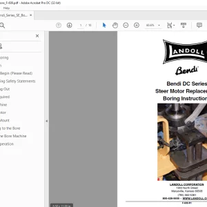 Bendi DC Series Steer Motor Replacement Boring Instructions Manual