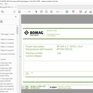 Bomag BF 600-2 C ACM2.1 EVO, BF700C EDC16 Function.249 Wiring Diagram Manual EN_IT PDF