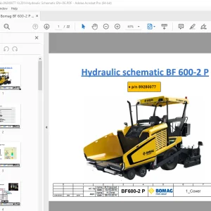Bomag BF 600-2 P Drawing No.89280077 Hydraulic Schematic Manual EN_DE PDF