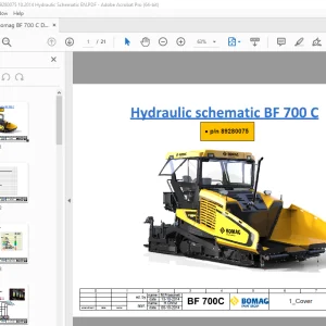 Bomag BF 700 C Drawing No.89280075 Hydraulic Schematic Manual EN PDF