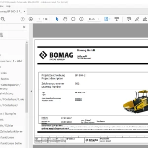 Bomag BF 800-2 Function.562 Hydraulic Schematic Manual EN_DE PDF
