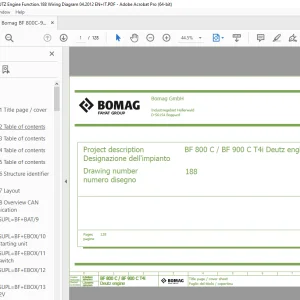 Bomag BF 800C/900C T4i DEUTZ Engine Function.188 Wiring Diagram Manual EN_IT PDF