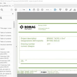 Bomag BF600C ACM2.1 Evo, BF700 EDC16 Function.377 Schematic Manual EN_DE PDF