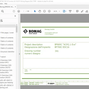 Bomag BF600C ACM2.1 Evo, BF700C EDC16 Function.341 Wiring Diagram Manual EN_IT PDF