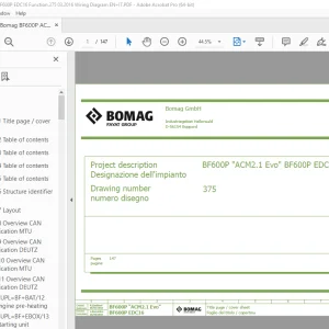 Bomag BF600P ACM2.1 Evo BF600P EDC16 Function.375 Wiring Diagram Manual EN_IT PDF