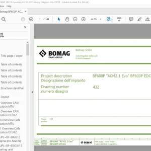Bomag BF600P ACM2.1 Evo BF600P EDC16 Function.432 Wiring Diagram Manual EN_IT PDF