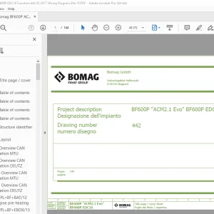 Bomag BF600P ACM2.1 Evo, BF600P EDC16 Function.442 Wiring Diagram Manual EN_IT PDF