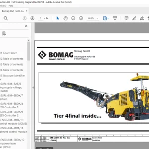 Bomag BM 1x00-35 4i/C1 Function.422 Wiring Diagram Manual EN_DE PDF