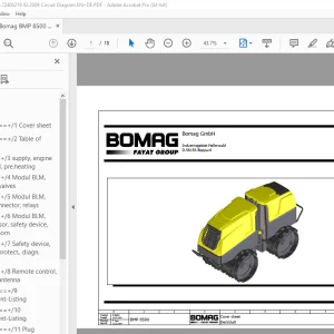 Bomag BMP 8500 Drawing No.72400219 Circuit Diagram Manual EN_DE PDF