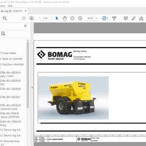 Bomag BS 12000 PROFI Function.467 Wiring Diagram Manual EN_DE - PDF DOWNLOAD