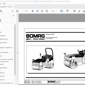 Bomag BW 115 AD-3, BW 115 ACW-3, BW 131 AD-3, BW 131 ACW-3 Circuit Diagram Manual EN_DE PDF