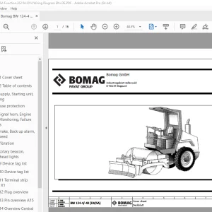 Bomag BW 124-4 124-40 DA/SA Function.262 Wiring Diagram Manual EN_DE PDF