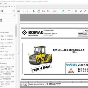Bomag BW 141-206 AD/ADO/AC-5 Function.547 Wiring Diagram Manual EN_DE PDF