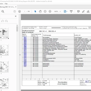 Bomag BW 141-4 to BW 203-4 Drawing No.92010006 Wiring Diagram Manual EN_DE PDF