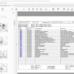 Bomag BW 141-4 to BW 203-4 Engine Tier2,3 Drawing No.92010009 Wiring Diagram Manual EN_DE PDF