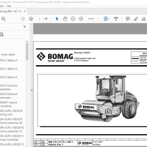 Bomag BW 145-177 D u. DH-5 Kubota Tier 3 Function.525 Wiring Diagram Manual EN_DE PDF